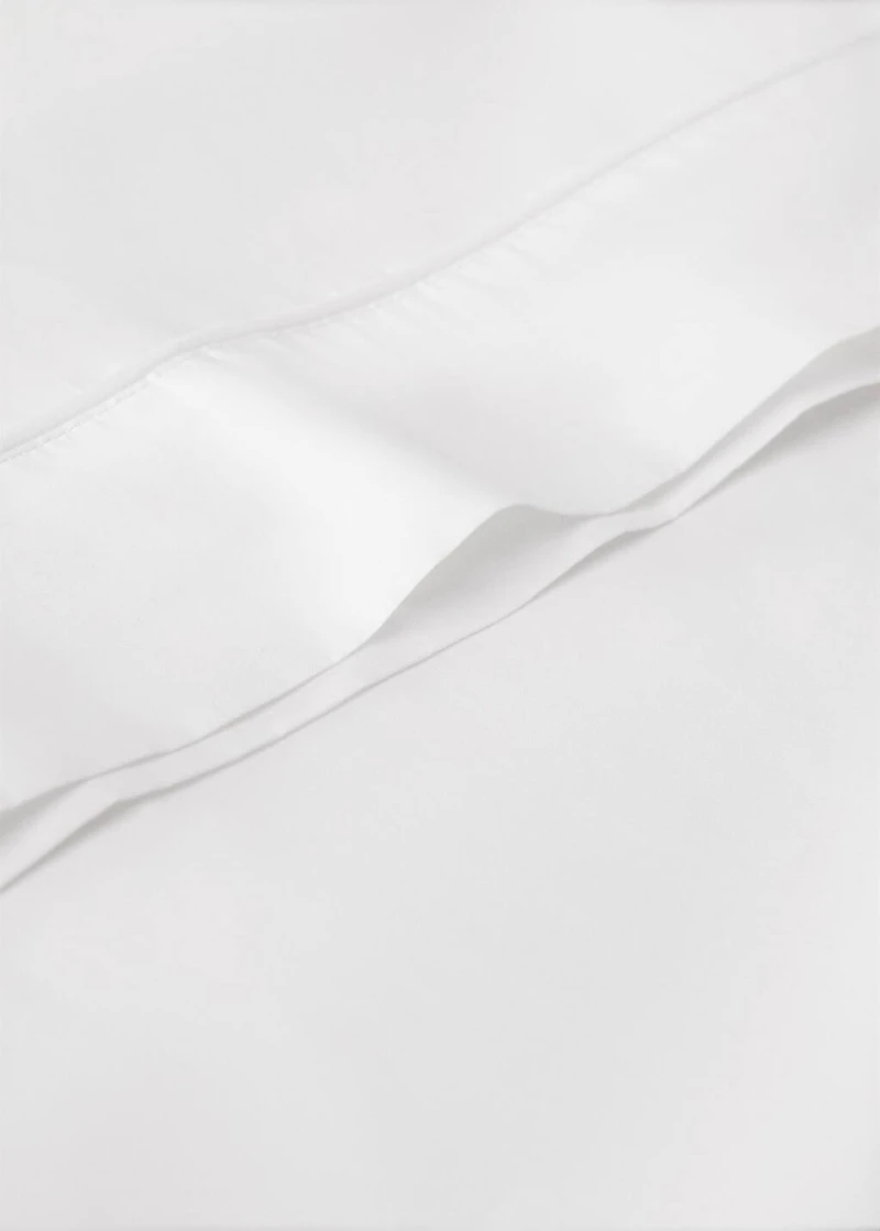 500-thread count cotton percale pillowcase with rounded piping detail 45x110 cm