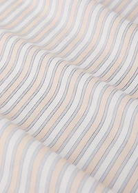 Children's percale cotton fitted sheet with fine stripe print for 135/140 cm bed