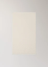 Washbasin towel with floral trim