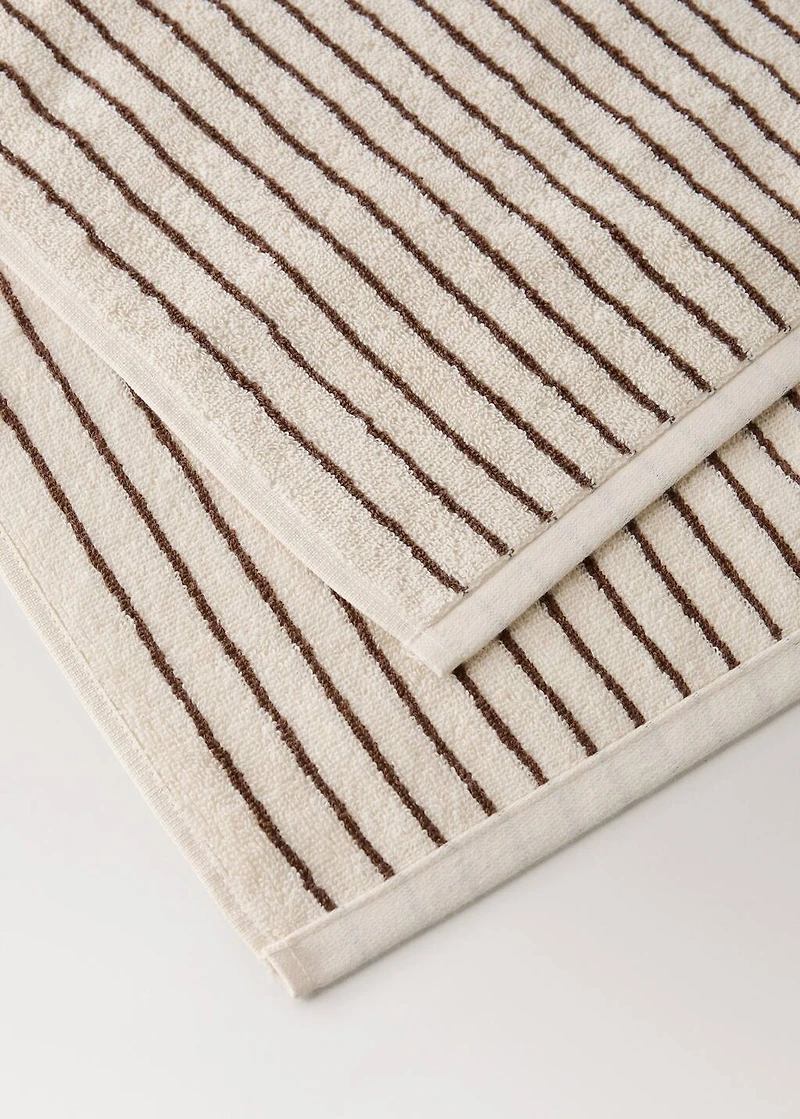 Two-tone striped cotton bath towel