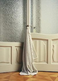 Two-tone striped cotton bath towel