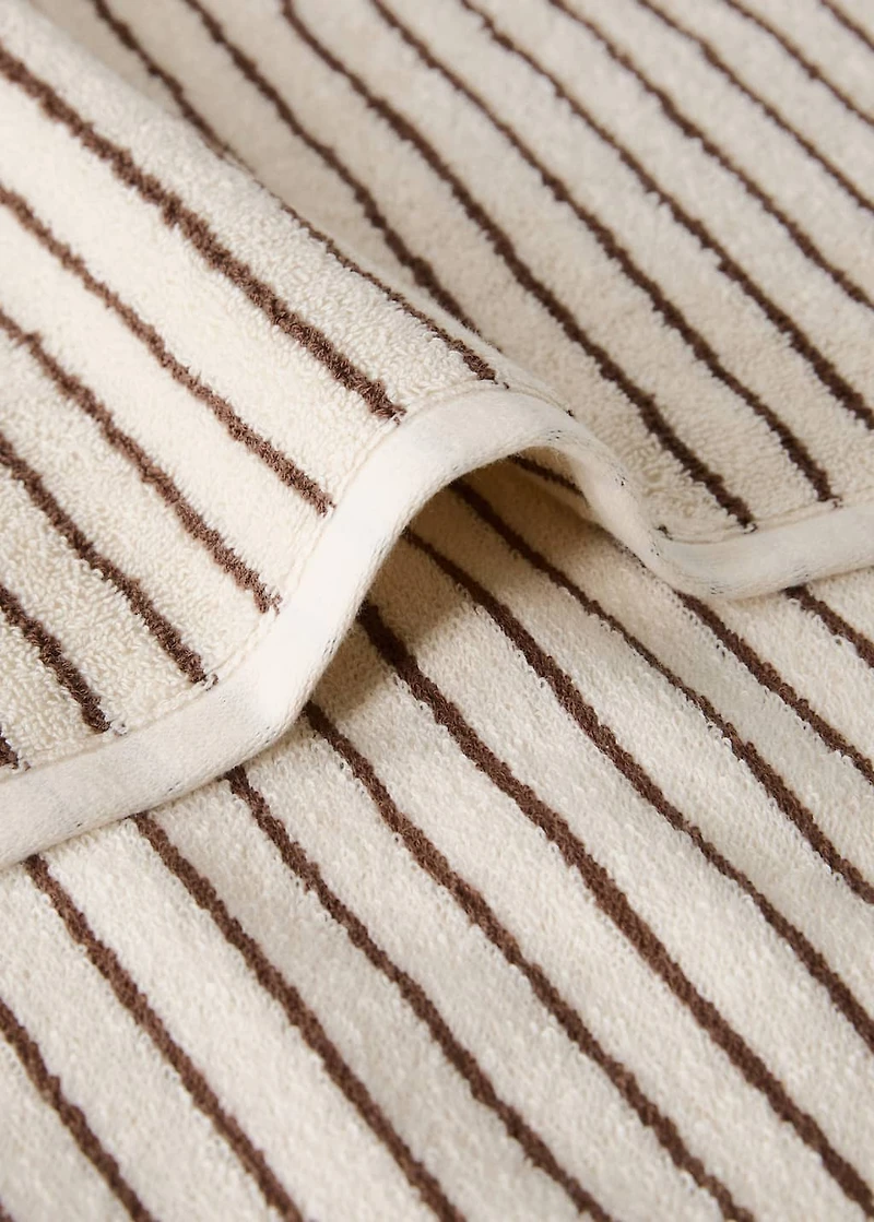 Two-tone striped cotton washcloth
