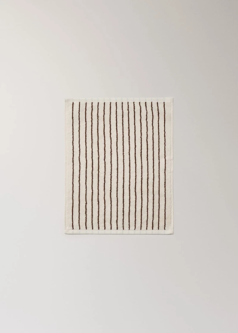Cotton towel with two-tone stripes