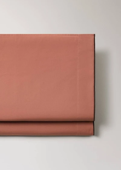 200-thread count percale cotton top sheet with contrasting overlock for 200 cm bed