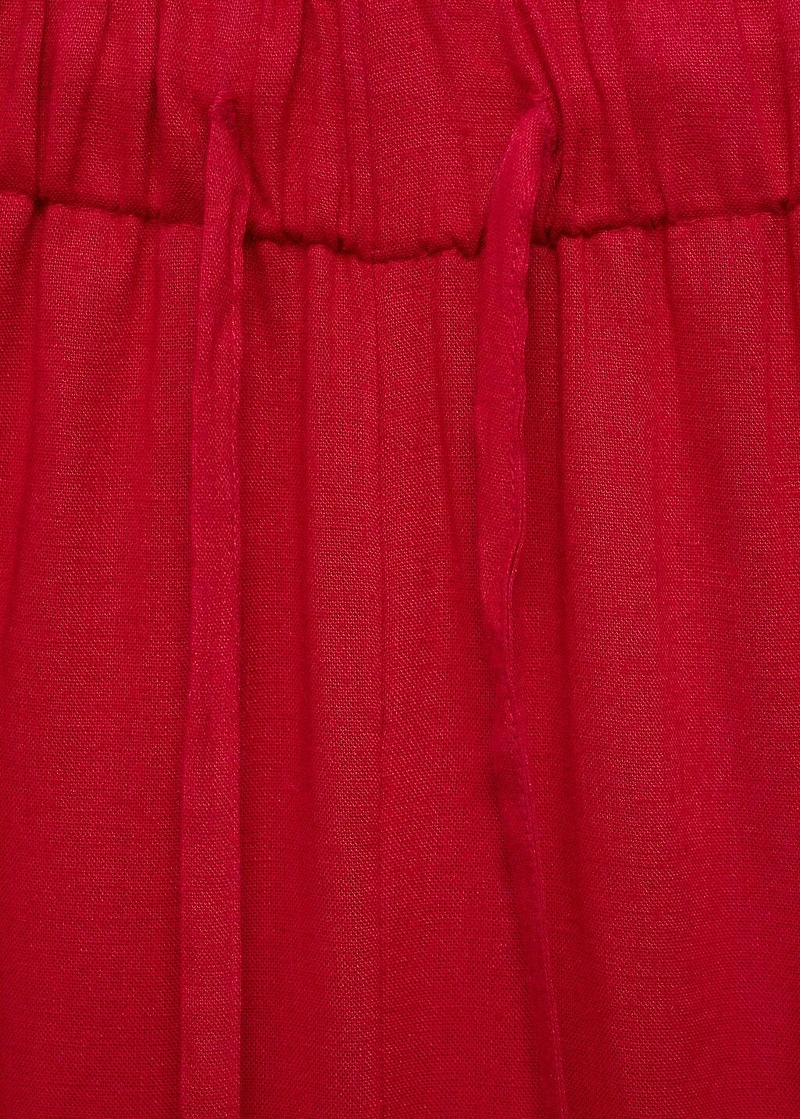 Linen pants with elastic waistband