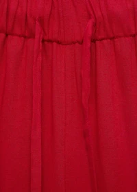 Linen pants with elastic waistband