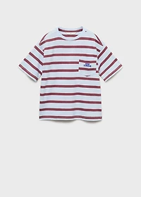 Striped t-shirt with embroidered detail