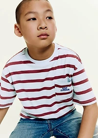 Striped t-shirt with embroidered detail