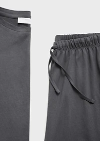 Two-piece plain cotton pajamas