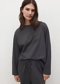 Two-piece plain cotton pajamas