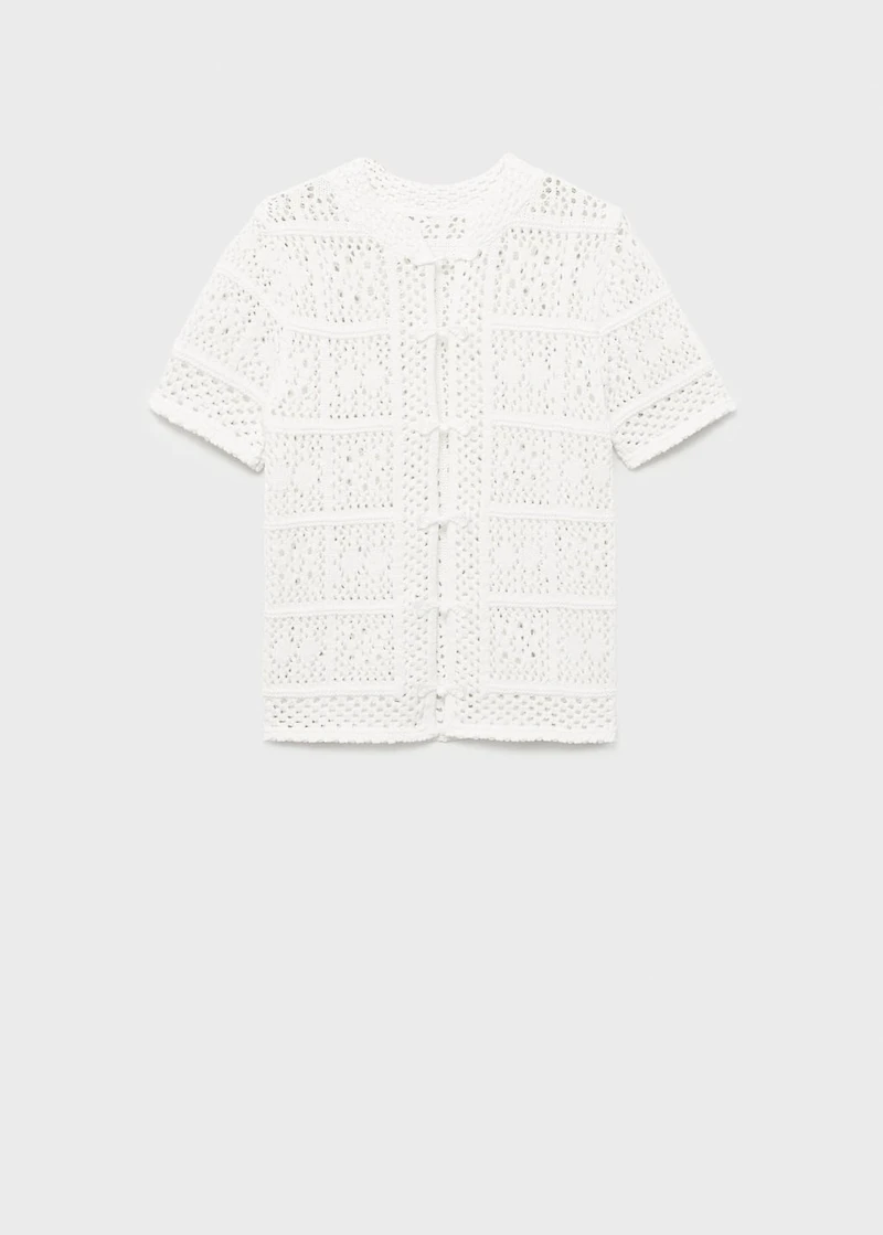 Short-sleeved crochet cardigan