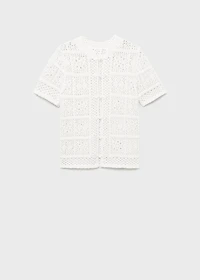 Short-sleeved crochet cardigan