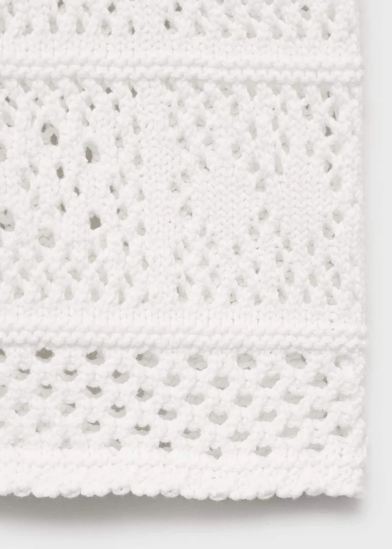 Short-sleeved crochet cardigan