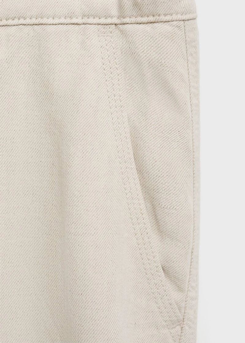 Linen-blend bermuda shorts with drawstring