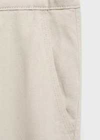 Linen-blend bermuda shorts with drawstring