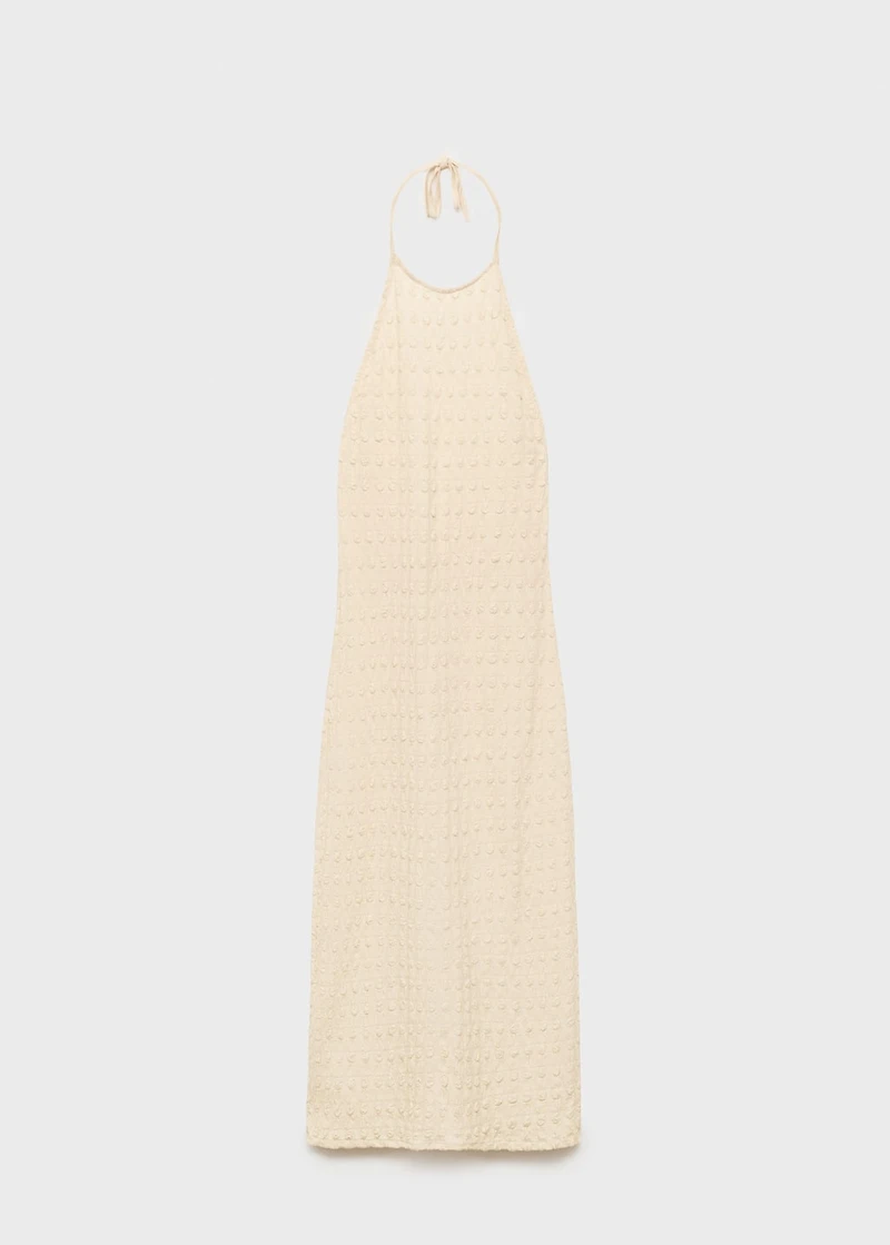 Halter-neck crêpe dress