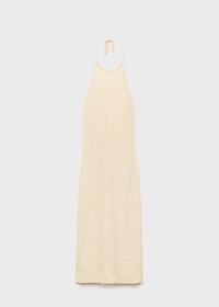 Halter-neck crêpe dress