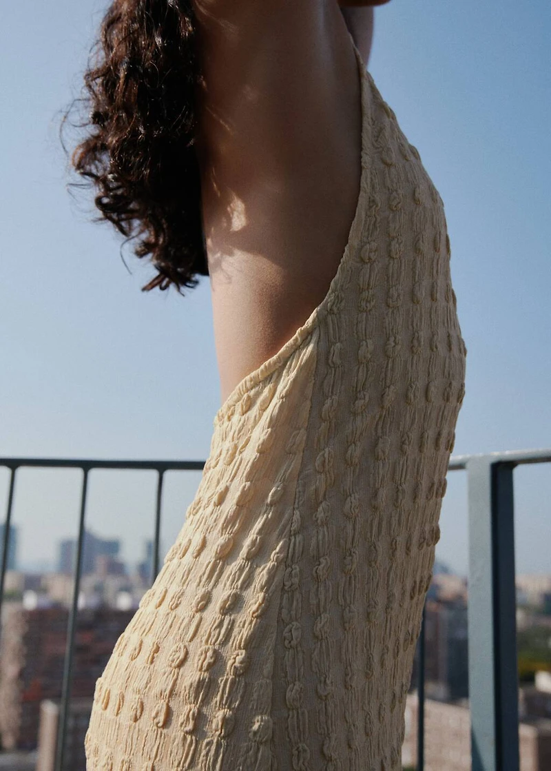 Halter-neck crêpe dress