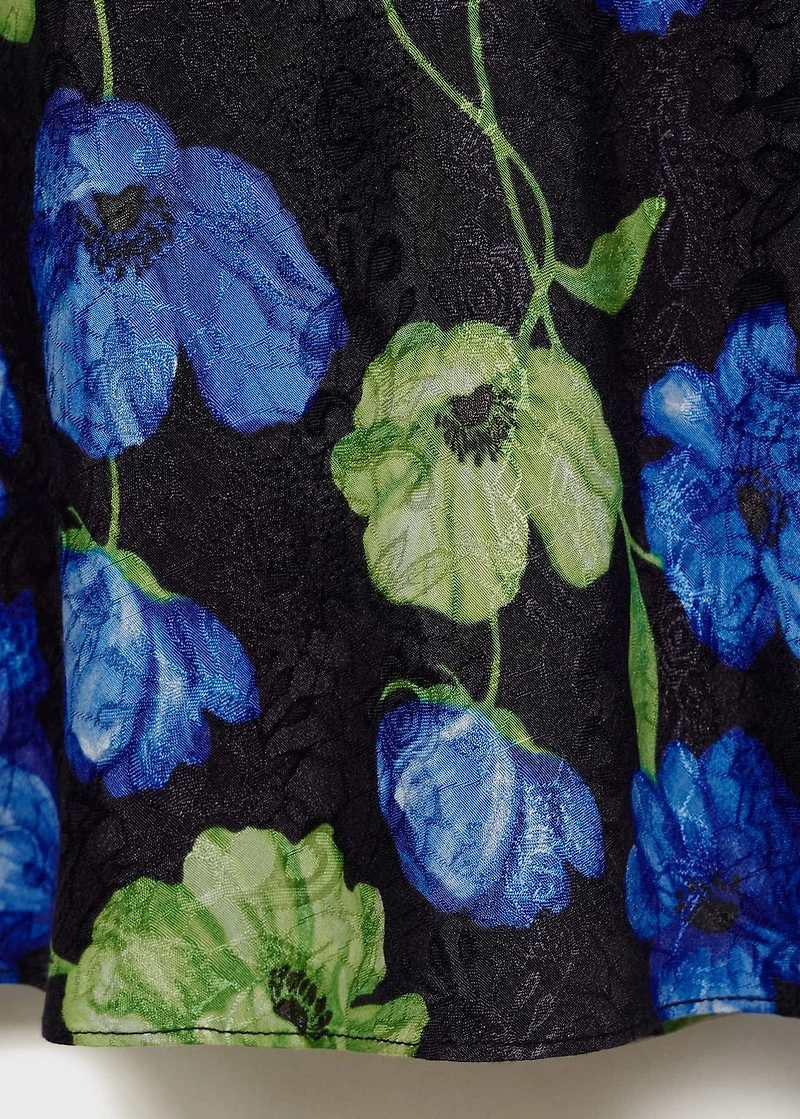 Floral-print long skirt