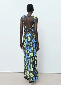 Floral-print long skirt