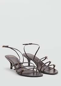 Kitten-heel sandals with buckle