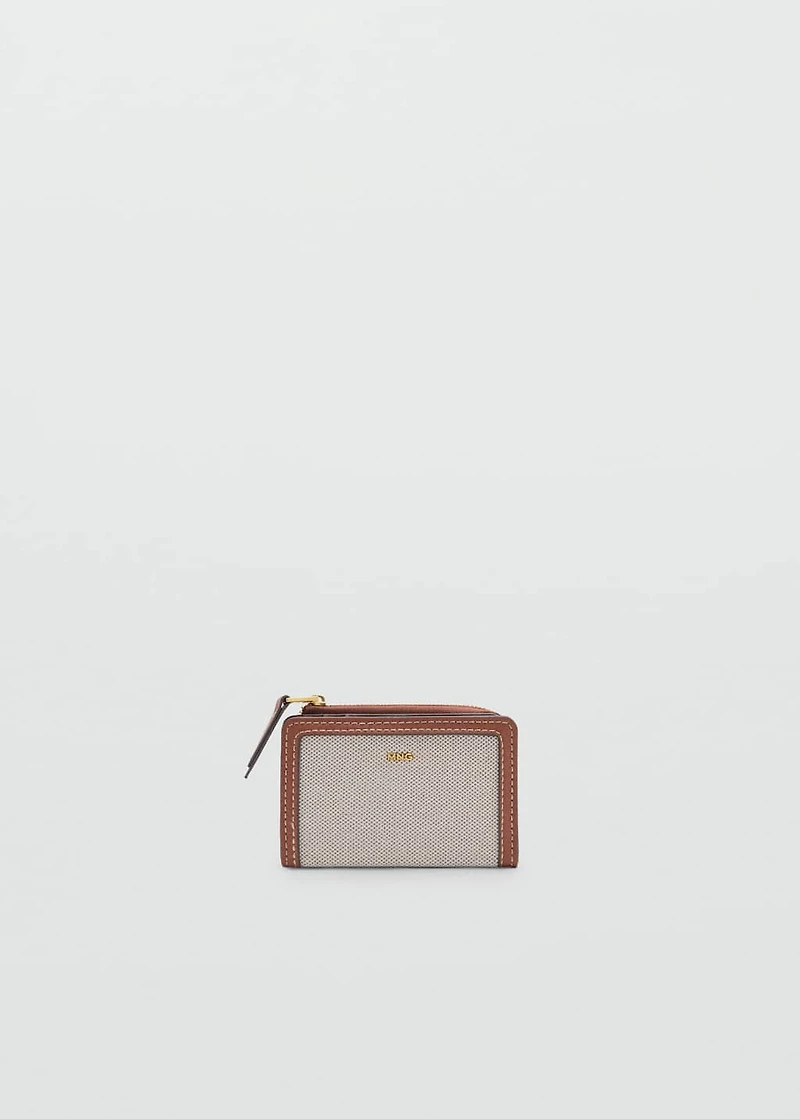 Canvas wallet with contrasting flap