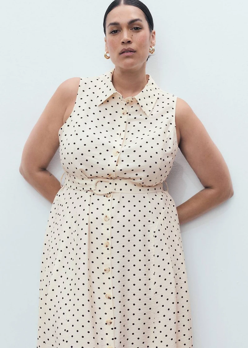 Polka dot shirt dress