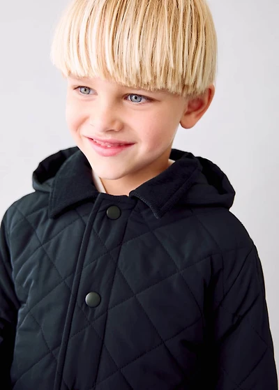 Quilted anorak with shirt collar
