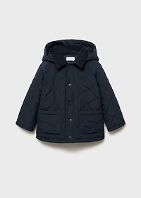 Quilted anorak with shirt collar