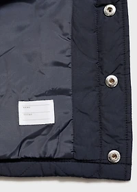 Quilted anorak with shirt collar