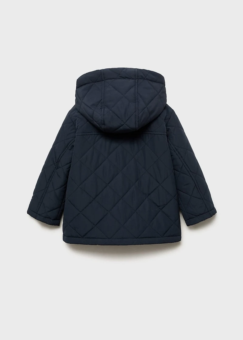 Quilted anorak with shirt collar