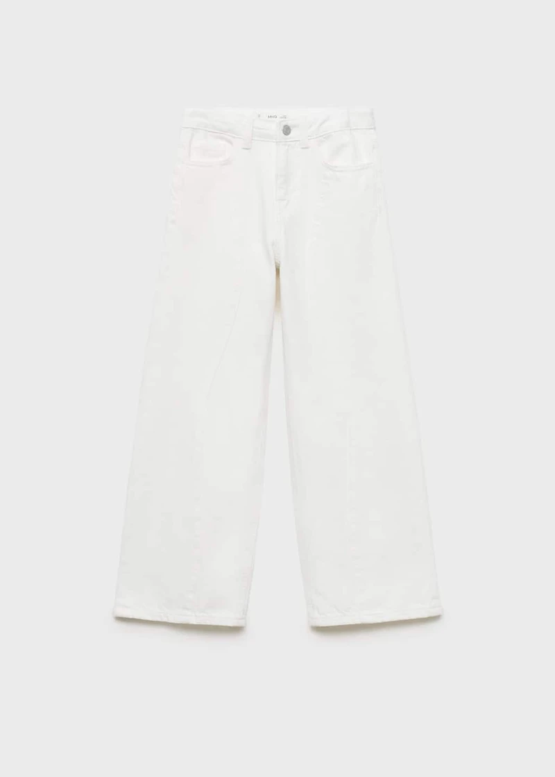 Wide leg jeans with seam detail