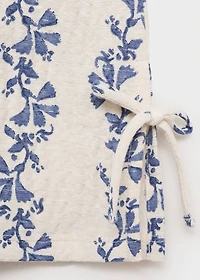 Printed bow blouse