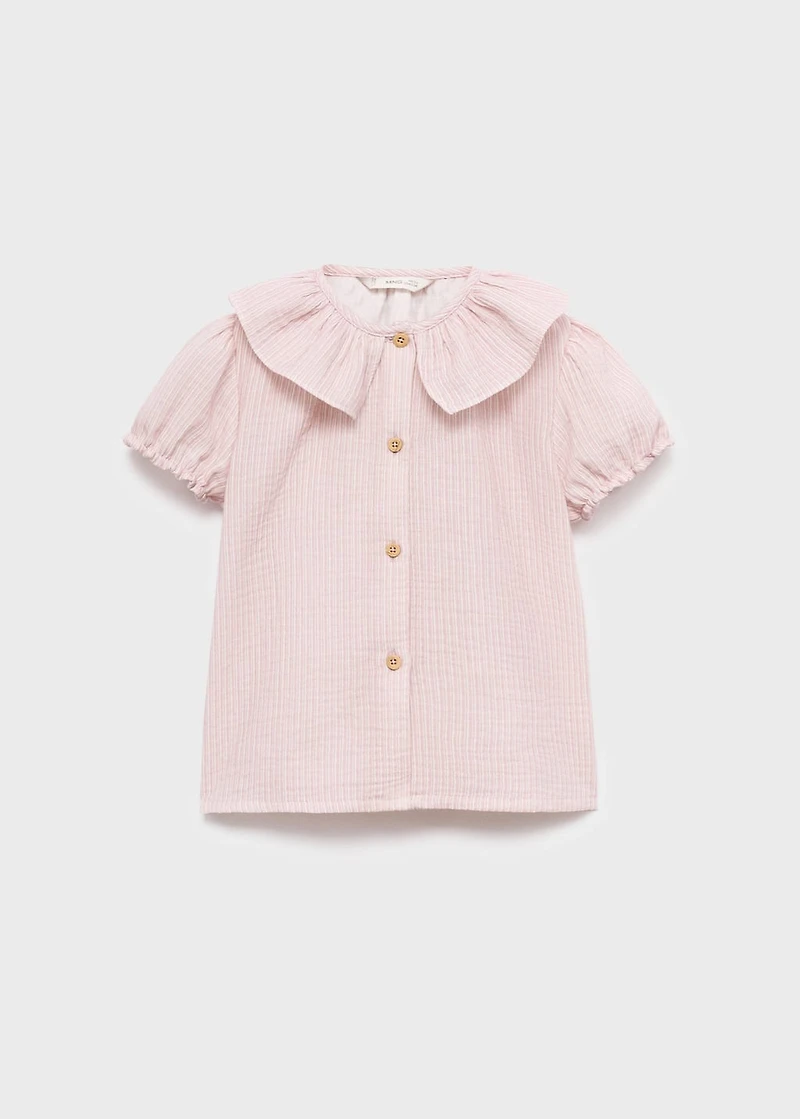 Striped blouse with Peter Pan collar
