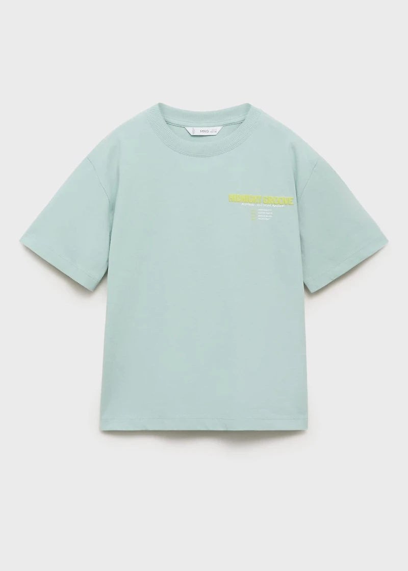 Printed embossed letters t-shirt