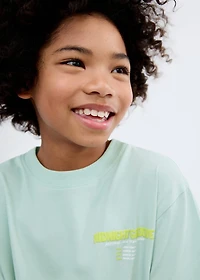 Printed embossed letters t-shirt