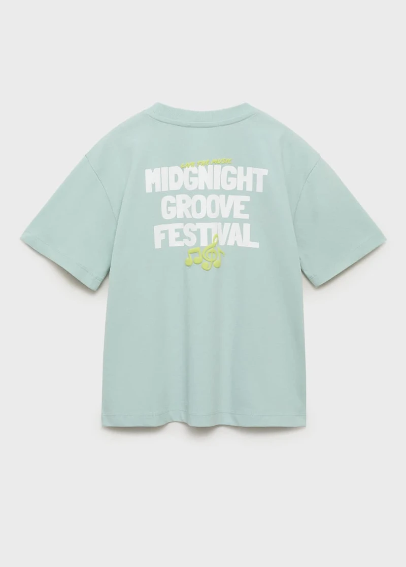 Printed embossed letters t-shirt