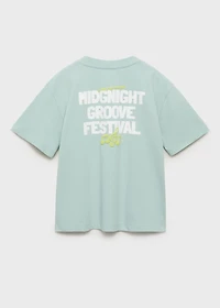 Printed embossed letters t-shirt