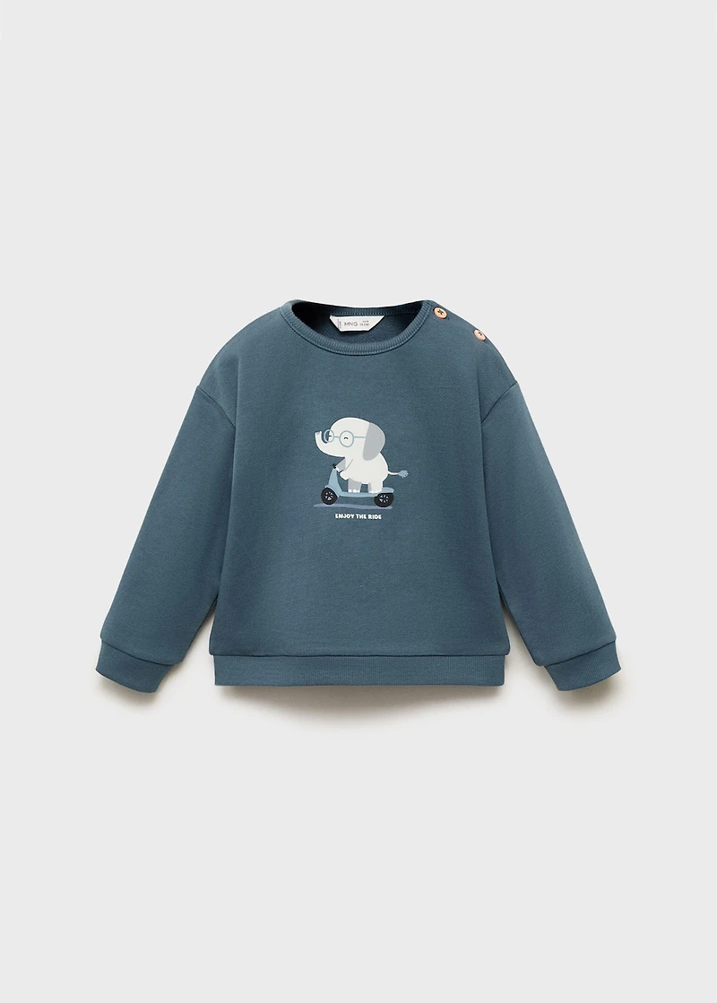 Printed cotton sweatshirt