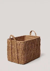 Large square basket with handles