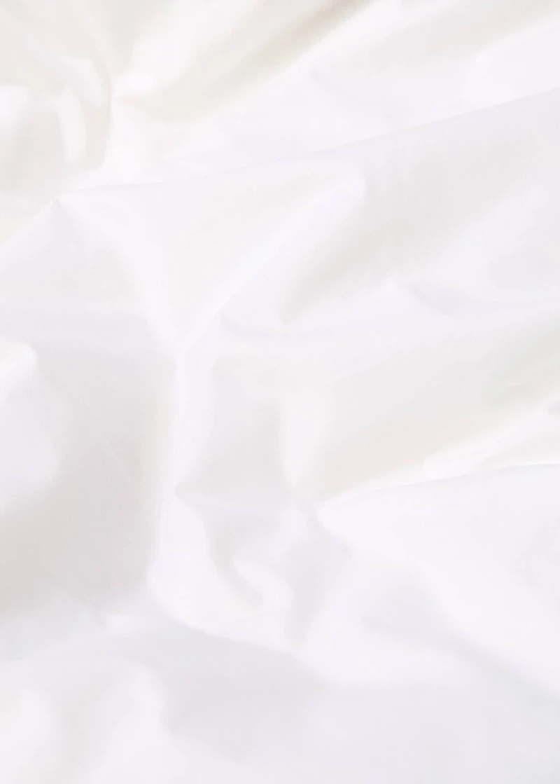Cotton percale duvet cover with linen trim for 135/140 cm bed
