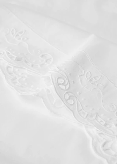 Embroidered cotton pillowcase with lace embroidery 177x433 inches