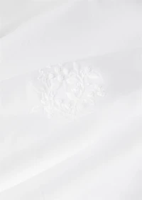 Percale cotton duvet cover with embroidered flowers for 90 cm bed
