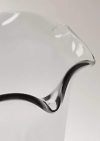Recycled glass vase with waves