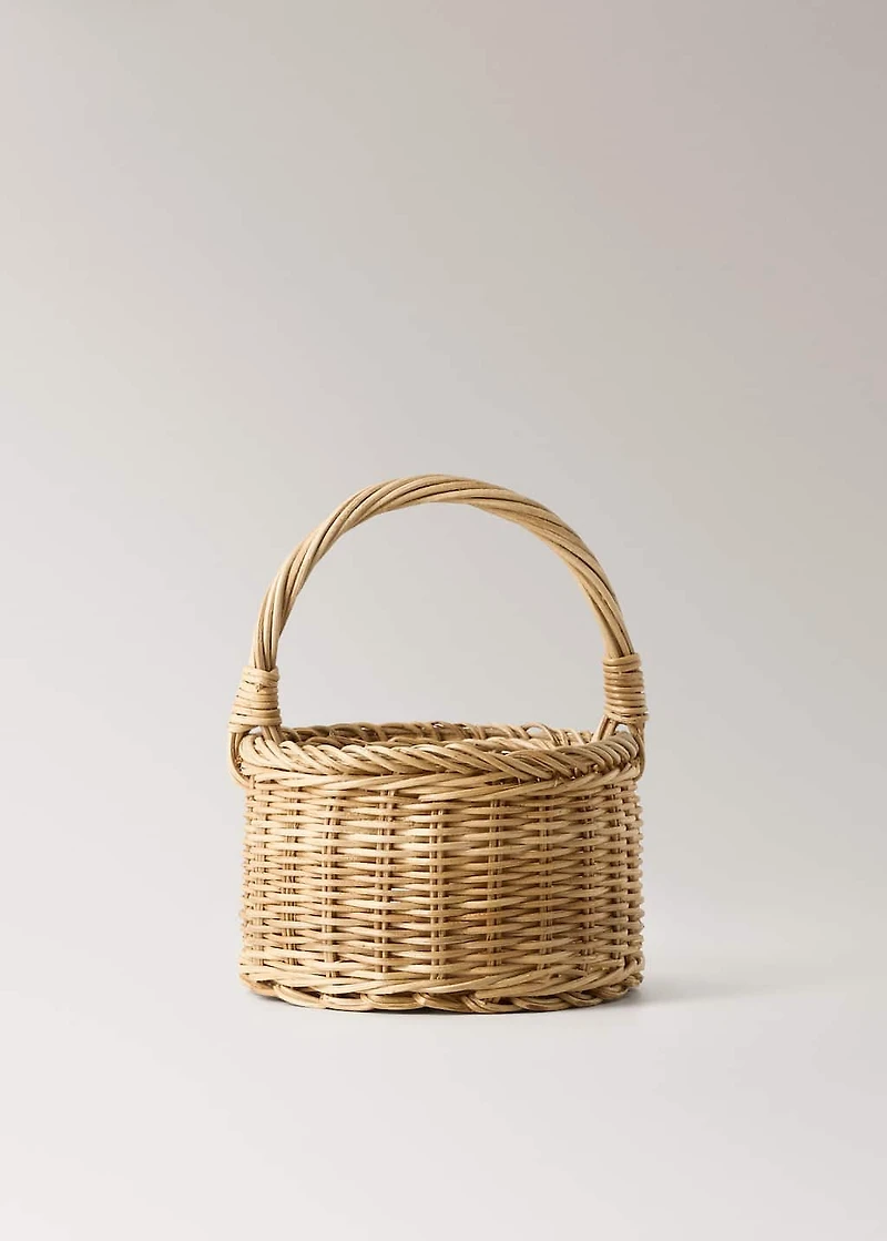Medium rattan basket with handles