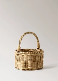 Medium rattan basket with handles