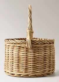 Medium rattan basket with handles