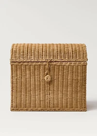 Large rattan trunk basket
