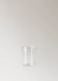 Small borosilicate bathroom jar with lid