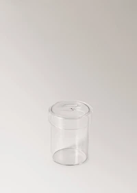 Small borosilicate bathroom jar with lid
